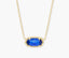 Kendra Scott Elisa Gold Pendant Necklace in Cobalt Cat's Eye