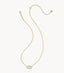 Kendra Scott Tiger Striped Elisa Gold Short Pendant Necklace Natural Mother of Pearl