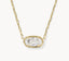 Kendra Scott Elisa Luxe Gold Short Pendant Necklace in White CZ