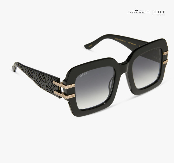 DIFF The White Lotus - Tanya Mcquoid Luxe Black Rich Grey Gradient Sunglasses