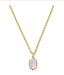 Kendra Scott Hallie Short Pendant Necklace Gold Opalite Illusion