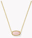 Kendra Scott Elisa Gold Pendant Necklace in Rose Quartz