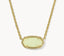 Kendra Scott Elisa Gold Boo Short Pendant Necklace Glow in the Dark