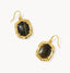 Kendra Scott Tiger Striped Daphne Gold Drop Earrings Dark Brown Hawks Eye