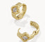 Kendra Scott Mallory Crystal Gold Huggie Earrings