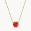 Kendra Scott Apple Gold Short Pendant Necklace Red Illusion