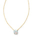 KENDRA SCOTT- Jolie Short Pendant Necklace in Gold Dichroic Glass