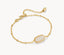 Kendra Scott Tiger Striped Elaina Gold Delicate Chain Bracelet Natural Mother of Pearl