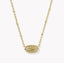 Kendra Scott Tiger Striped Elisa Gold Short Pendant Necklace Dark Brown Hawks Eye