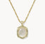 Kendra Scott Tiger Striped Daphne Gold Small Long Pendant Necklace Natural Mother of Pearl