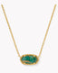 Kendra Scott Elisa Gold Pendant Necklace in Bronze Veined Green Malachite