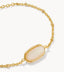 Kendra Scott Tiger Striped Elaina Gold Delicate Chain Bracelet Natural Mother of Pearl