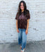 Crushed Velvet Brown Top