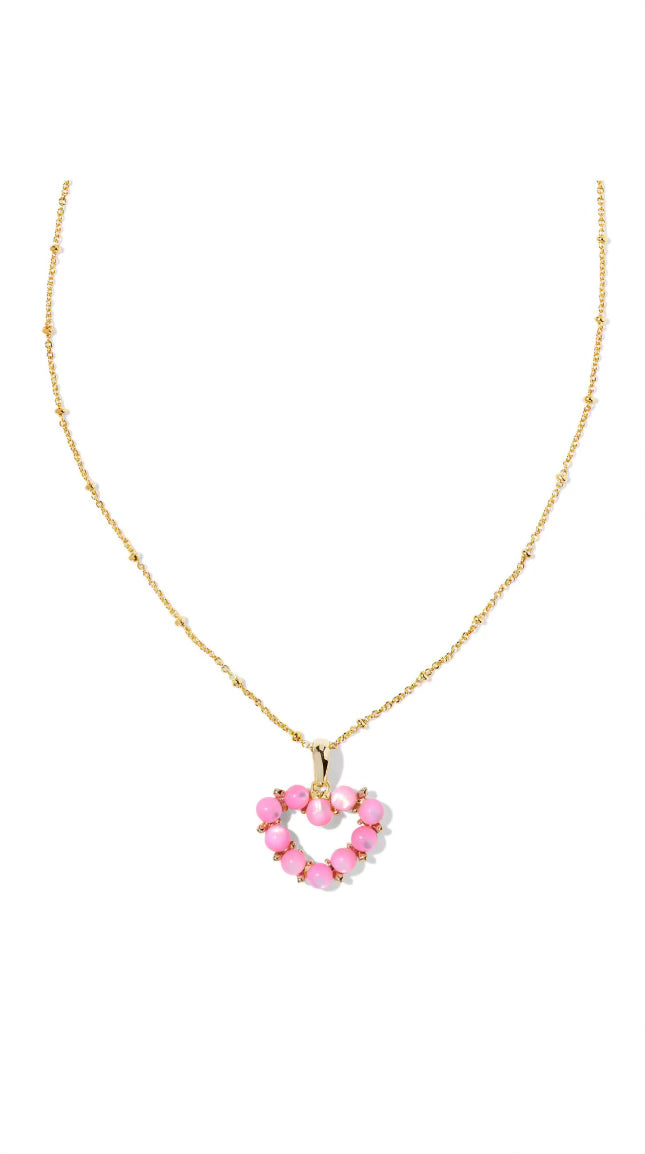 KENDRA SCOTT ASHTON HEART NECKLACE BLUSH