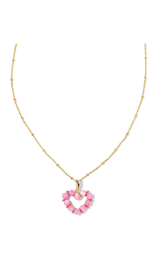 KENDRA SCOTT ASHTON HEART NECKLACE BLUSH