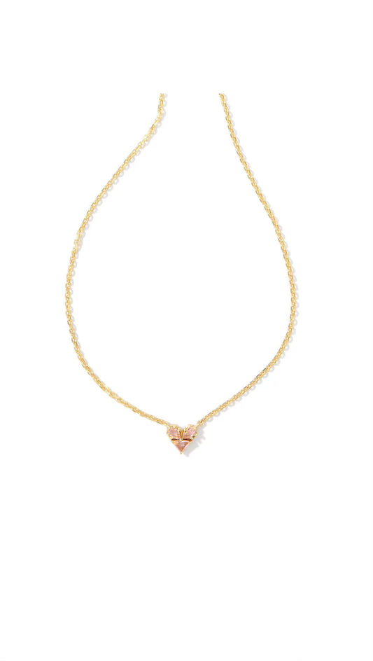 KENDRA SCOTT KATY HEART PINK NECKLACE