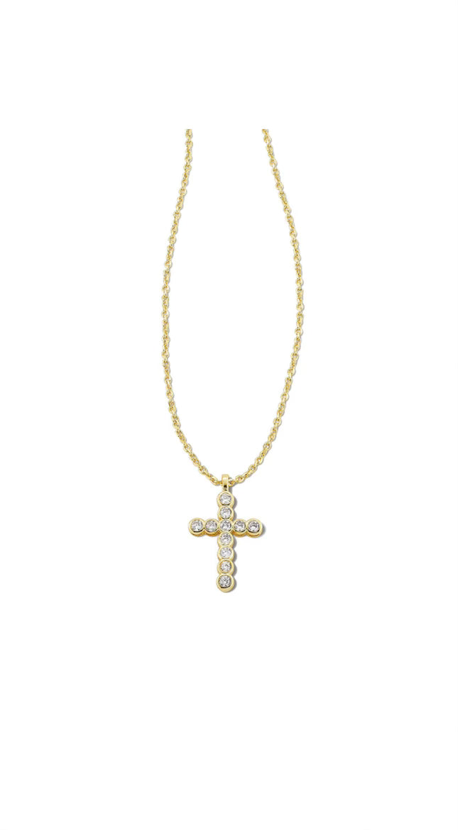 KENDRA SCOTT CRYSTAL CROSS NECKLACE