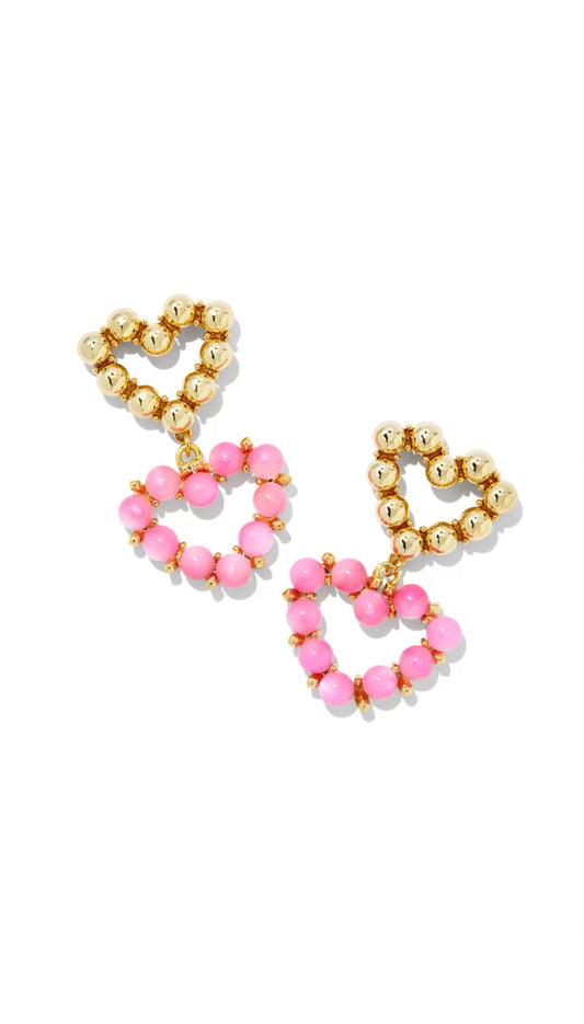 KENDRA SCOTT ASHTON HEART EARRINGS BLUSH