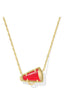 Kendra Scott Cheer Gold Short Pendant Necklace in Red Illusion