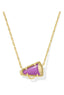 Kendra Scott Cheer Gold Short Pendant Necklace in Purple