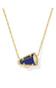 Kendra Scott Cheer Gold Short Pendant Necklace in Navy