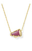 Kendra Scott Cheer Gold Short Pendant Necklace in Maroon