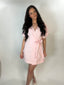 Pink/Black Wrap Mini Dress