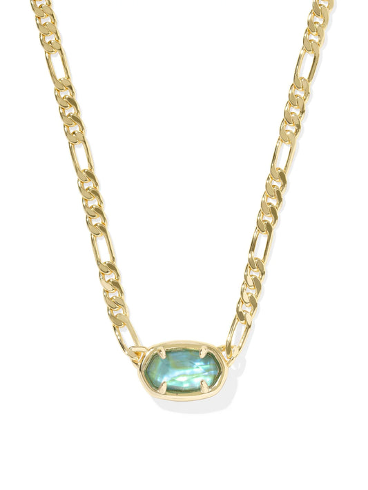 KENDRA SCOTT ELISA FIGARO PENDANT NECKLACE - GOLD DEEP AQUA ILLSUION