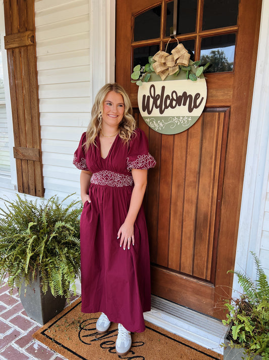 Burgundy Midi Dress