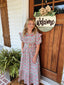 Paris Floral Peter Pan Belted Maxi Dress