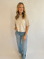Neutral Short Sleeve Sweater