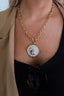 CHANSUTTPEARLS TWO TONED COIN NECKLACE