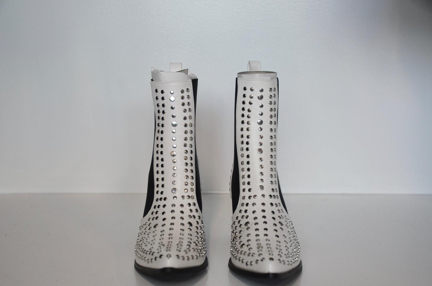 Black and White Boot With Rhinestones