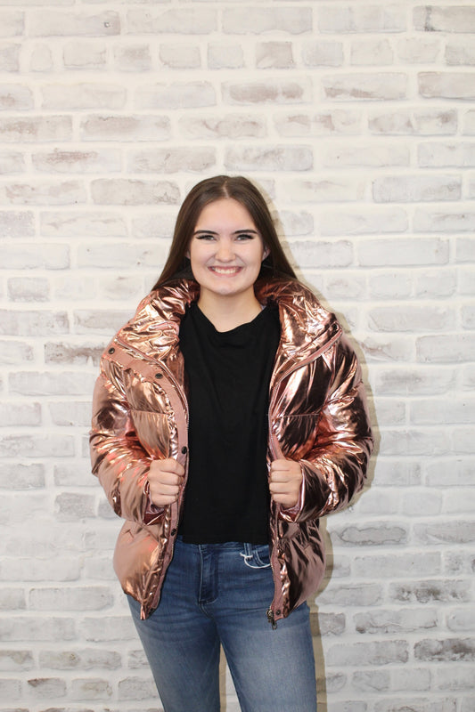 Rose Gold Puffer Jacket