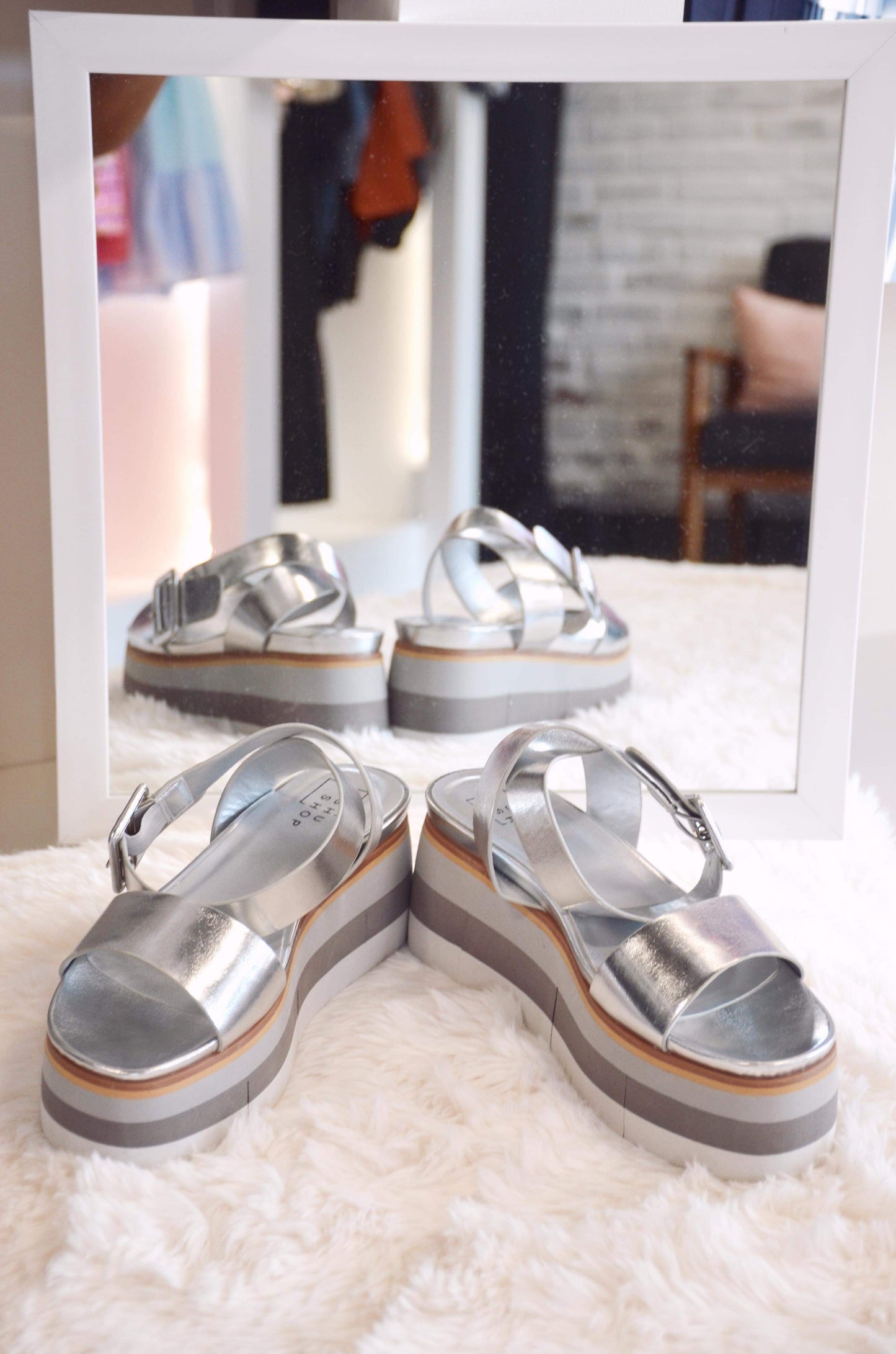 “Jennifer”Silver Wedge by ShuShop